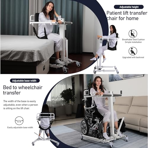 Patient Lift for Home Wheelchair Lift Transfer Chair, Bathroom Wheelchair, Patient Transfer Chair, Bedside Commode, Shower Chair, Portable car Lift, Lift Seats for Elderly with Soft Cushion