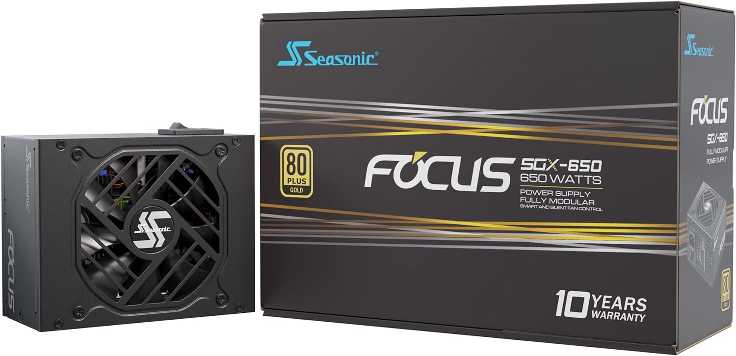 Seasonic FOCUS GX-650, 650W 80+ Gold, Full-Modular, Fan Control in Fanless, Silent, and Cooling Mode, Perfect Power Supply for Gaming and Various Application, SSR-650FX.
