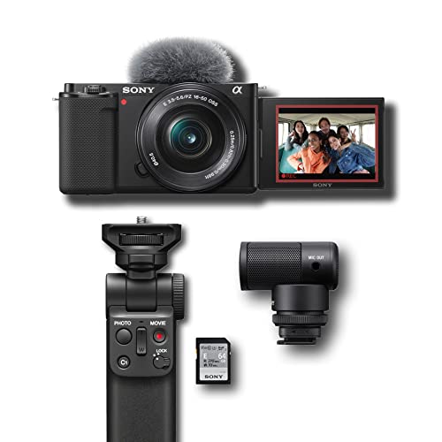 Sony Alpha ZV-E10 - APS-C Interchangeable Lens Mirrorless Vlog Camera Kit - Black