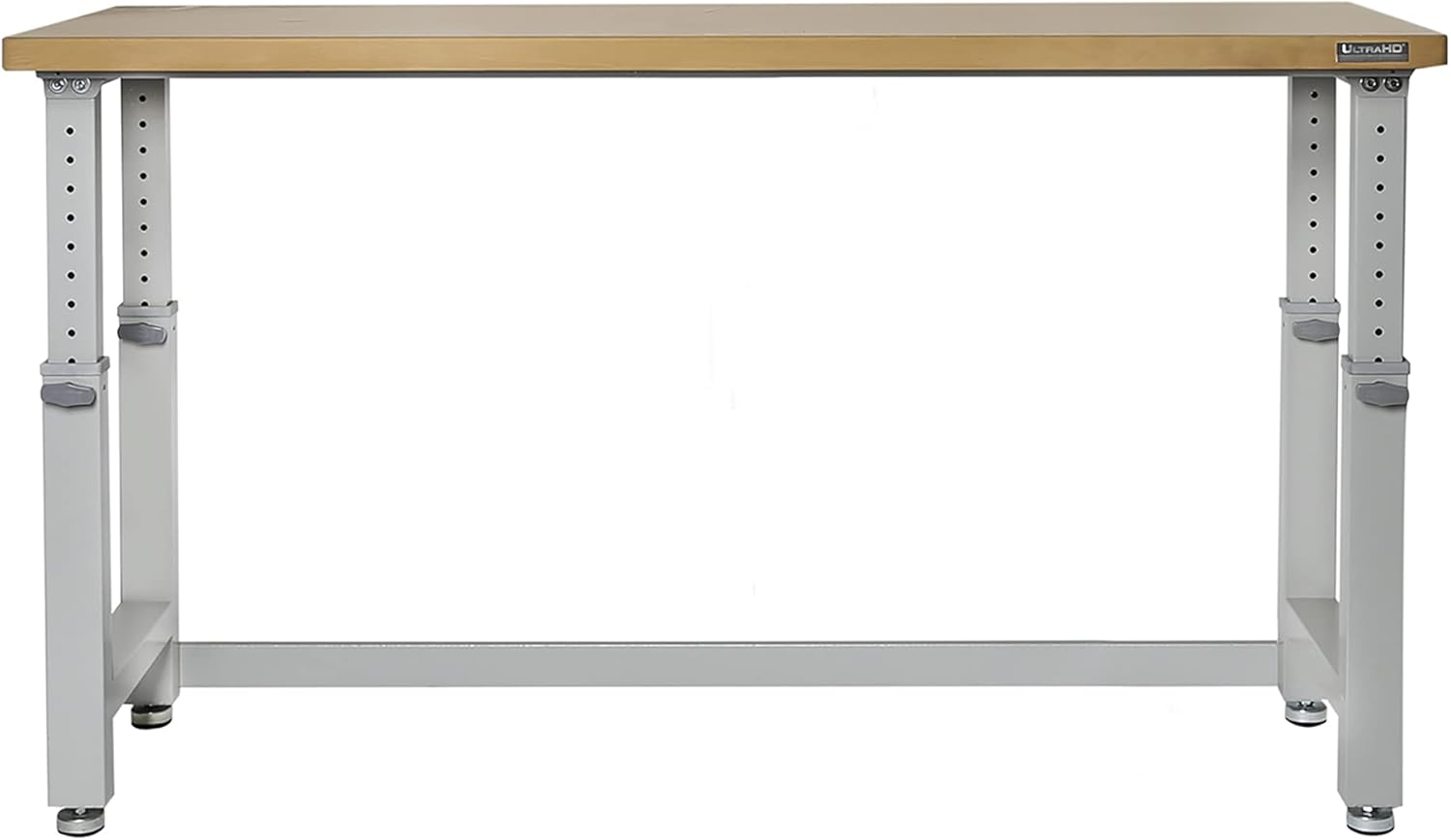 Seville Classics Heavy-Duty Wood Top Workbench Height Adjustable Desk, 72", Granite Grey