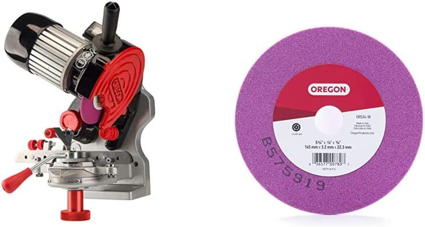 Oregon Professional Compact 120-Volt Bench Grinder, Universal Saw Chain Sharpener, for All Chainsaw Chains (410-120)