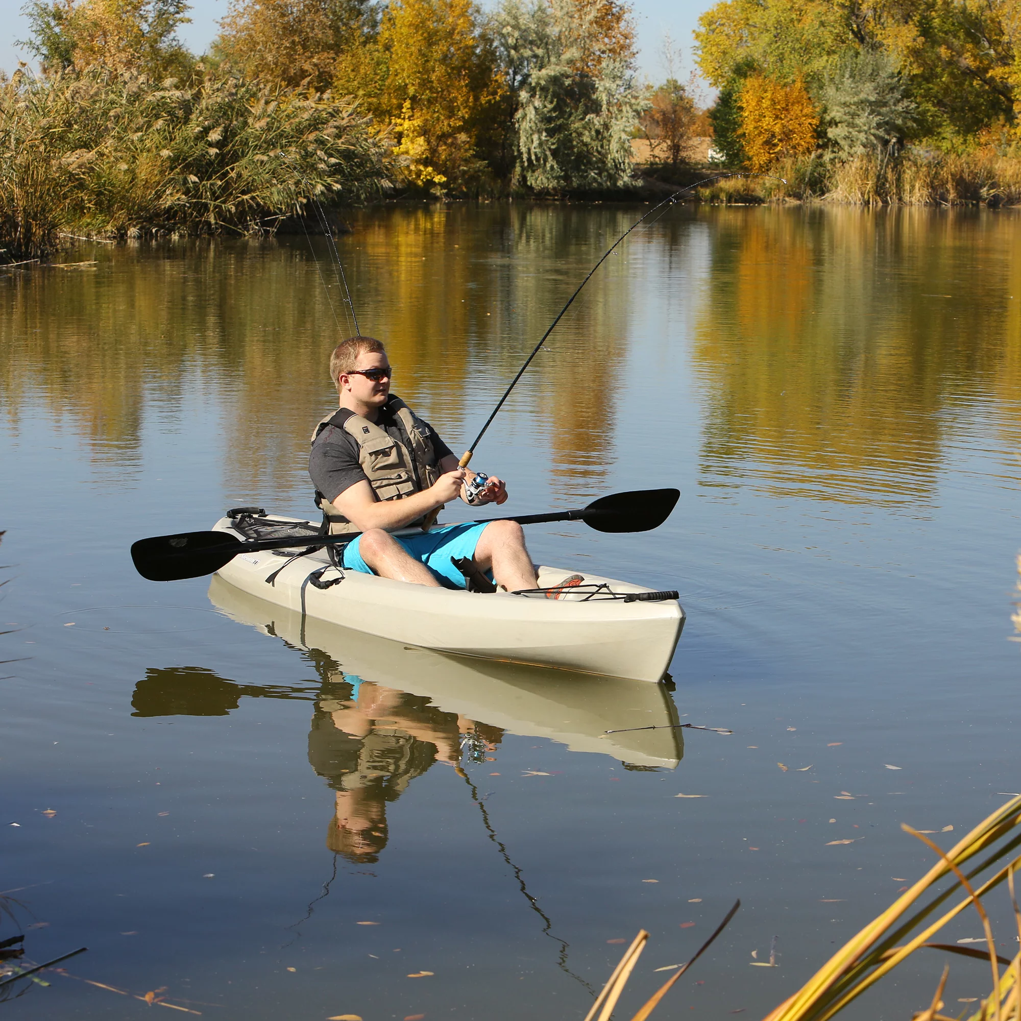 Lifetime Stealth Angler 110 Sit-on-Top Fishing Kayak, Sandstone (90514)