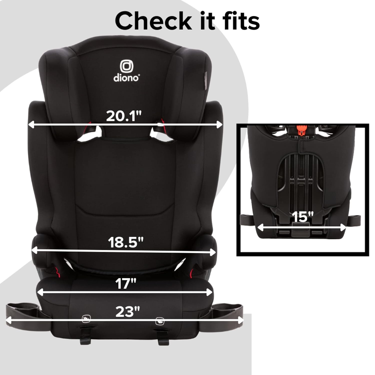 Diono Cambria 2 XL, Dual Latch Connectors, 2-in-1 Belt Positioning Booster Seat & Solana 2 XL 2022, Dual Latch Connectors, Lightweight Backless Belt-Positioning Car