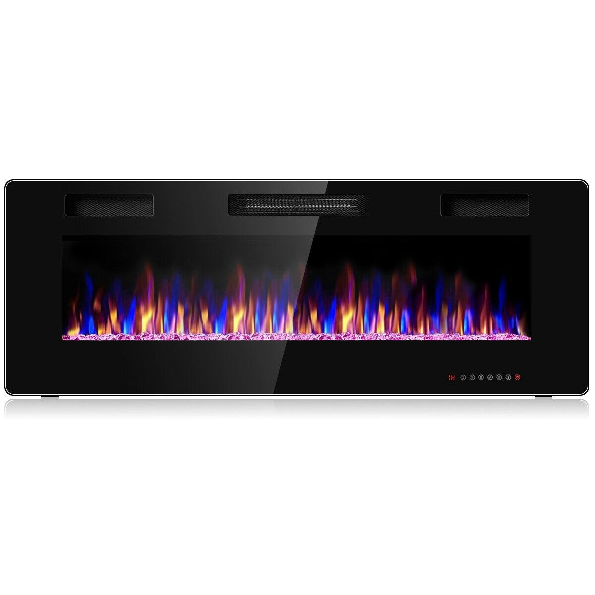 Electric Ultra Thin Wall Mounted Recessed Fireplace - 50-Inch