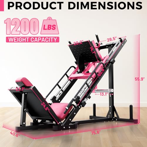 RitFit Leg Press Hack Squat Machine, Professional Adjustable Leg Press Machine for Home Gym with Linear Bearing, Specialty Hack Squat Machine for Full Lower Body Workout with Weight Storage Posts