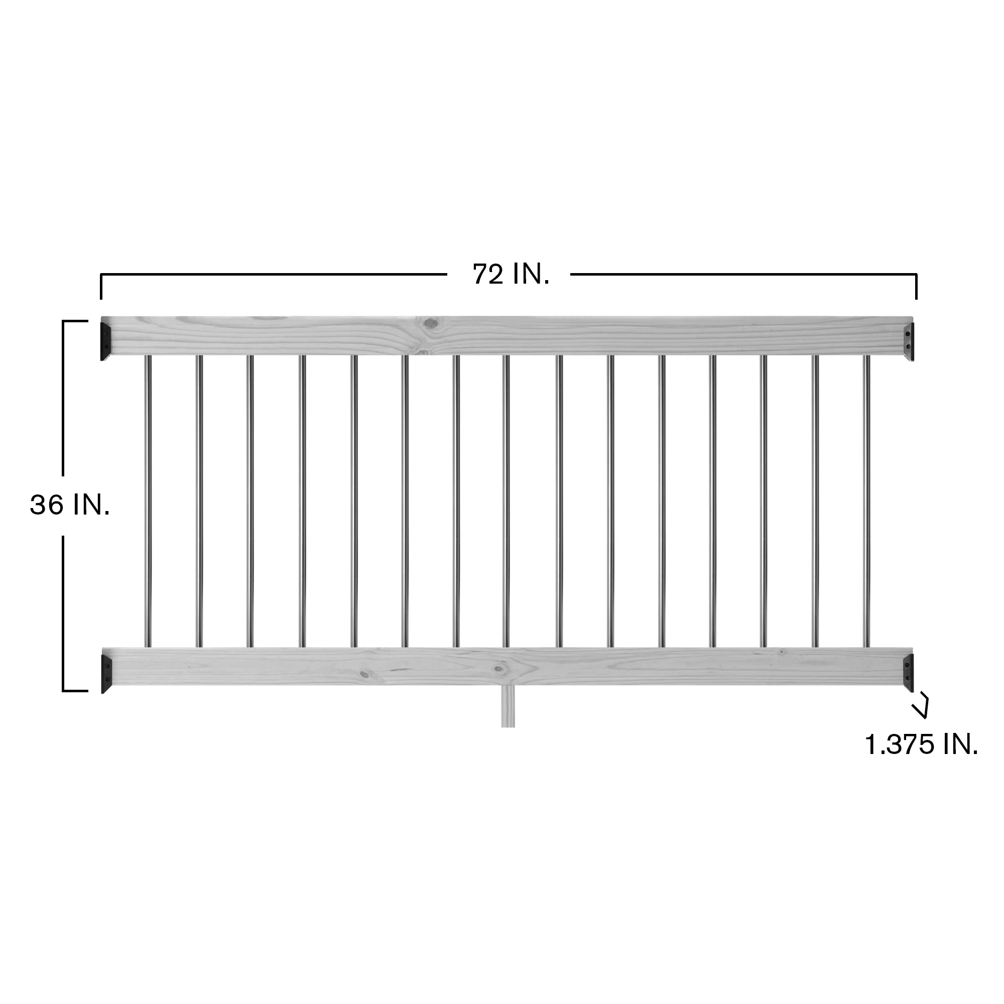 ProWood 6 ft. Wood Railing Kit with Aluminum Round Balusters, Color-Treated Walnut Tone