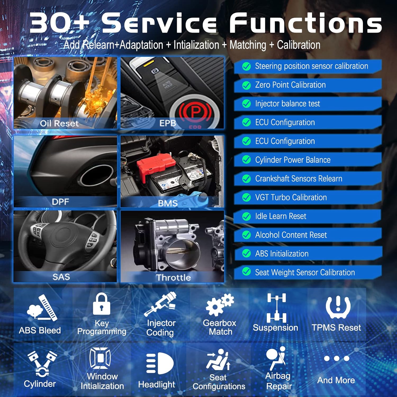 XTOOL D8BT Wireless Diagnostic Scan Tool, 2021 Newest, Bi-Directional Control, ECU Coding, Full Systems Diagnostics & 31+ Resets, Key Programming, ABS Bleed, Oil Reset, EPB, Upgraded Ver. of D8