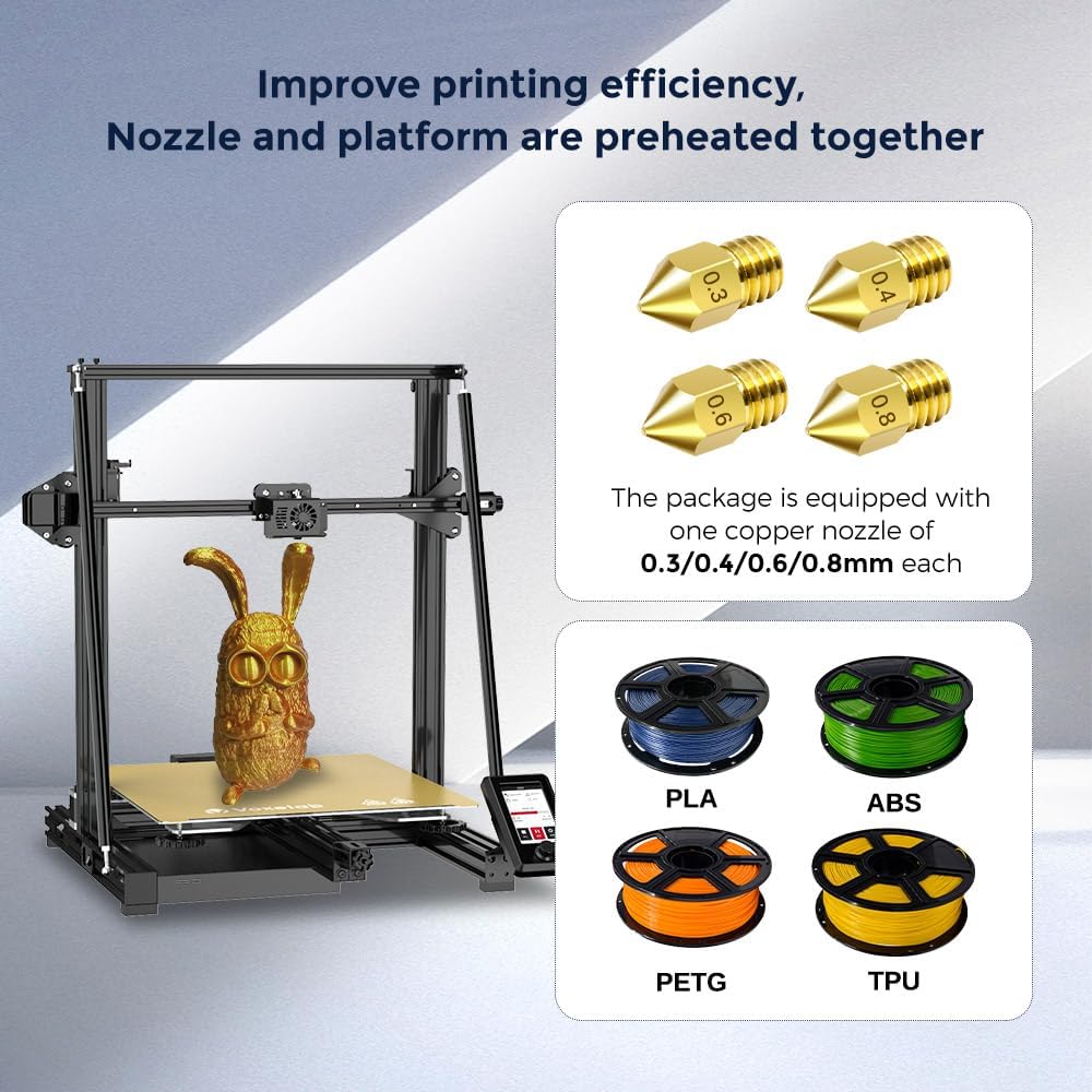 Voxelab Upgraded Aquila X3 Max, FDM 3D Printer 25-Point Auto Leveling and Removable Magnetic PEI Steel Platform, Speed up to 200mm/s, 400×400×400mm Printing Size