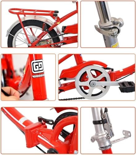 Foldable Bicycle Lightweight Alloy Folding Bicycle City Comter Variable Speed Bike, with Colorful Wheel, City Compact Urban Comters