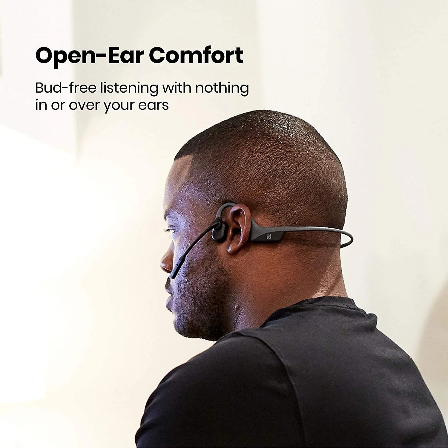 AfterShokz OpenComm Bone Conduction Bluetooth Headset with Microphone for Office Home Business Trucker Drivers (Slate Grey)