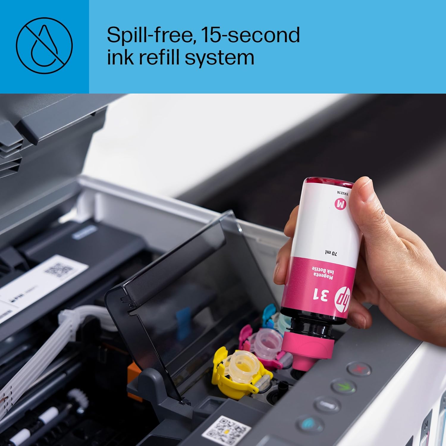 HP Smart -Tank 7001 Wireless All-in-One Cartridge-free Ink -Tank Printer, up to 2 years of ink included, mobile print, scan, copy (28B49A)