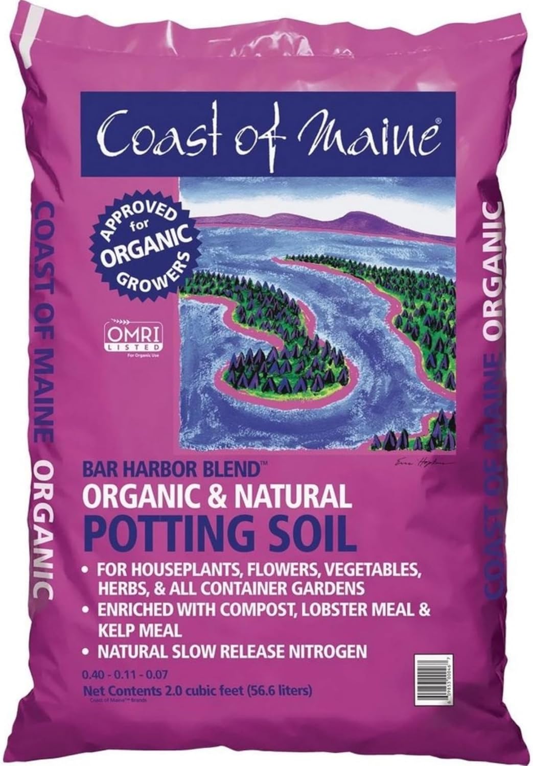 Coast of Maine Bar Harbor Blend, 2 cu ft (Pack of 10) Organic and Natural Potting Soil for Houseplants, Flowers, Vegetables, Herbs and Containers