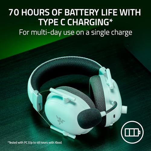 Razer BlackShark V2 Pro Wireless Xbox Gaming Headset: 50mm Drivers - Super Wideband Mic - Noise Isolating Earcups - for Xbox, PS5, Nintendo Switch 2, PC, Mac - Bluetooth, USB-C - 70hr Battery - Black