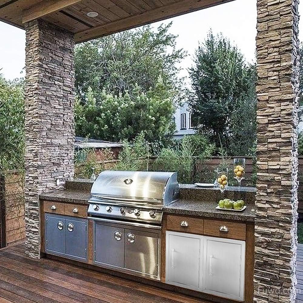 Karpevta Outdoor Kitchen Doors 14''W X 20''H Inch BBQ Access Door - Stainless Steel Single Wall Construction Vertical Door for Outdoor Kitchen Grilling Station or Commercial BBQ Island