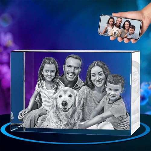 ArtPix 3D Premium Crystal Photo, Personalized Gifts for Mom, Women, Wife, Men, Her, Husband,Grandma, Great Customized Gift With Your Own Photo, Custom Birthday 3D Picture Rectangle, Couples Gifts