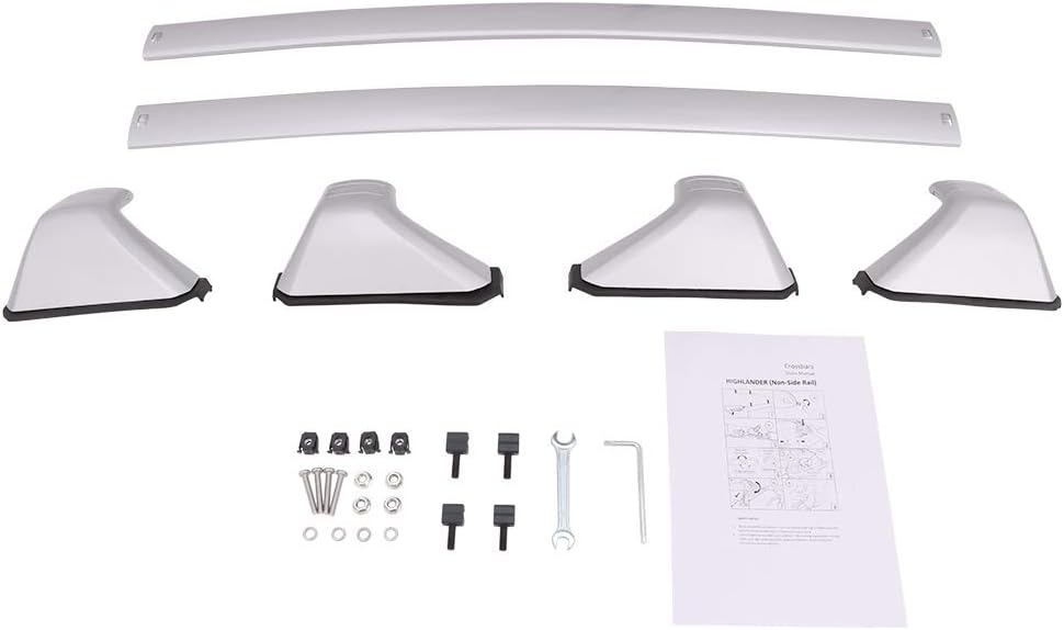 Silver Cross Bars Roof Racks fit for 2020 2021 2022 Toyota Highlander L & LE ,(Model Without Factory Side Rails)