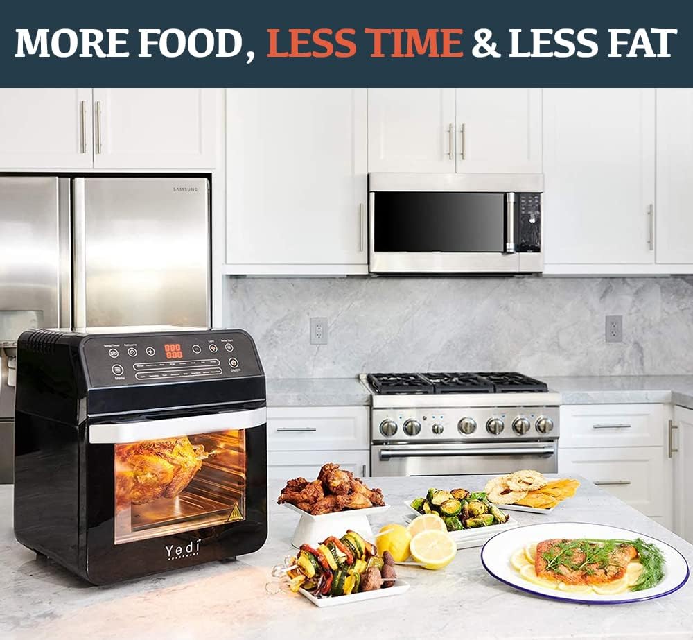 Yedi Total Package 18-in-1 Air Fryer Oven, Air Fryer with Rotisserie and Dehydrator + 100 Recipes, 12.7 Quart