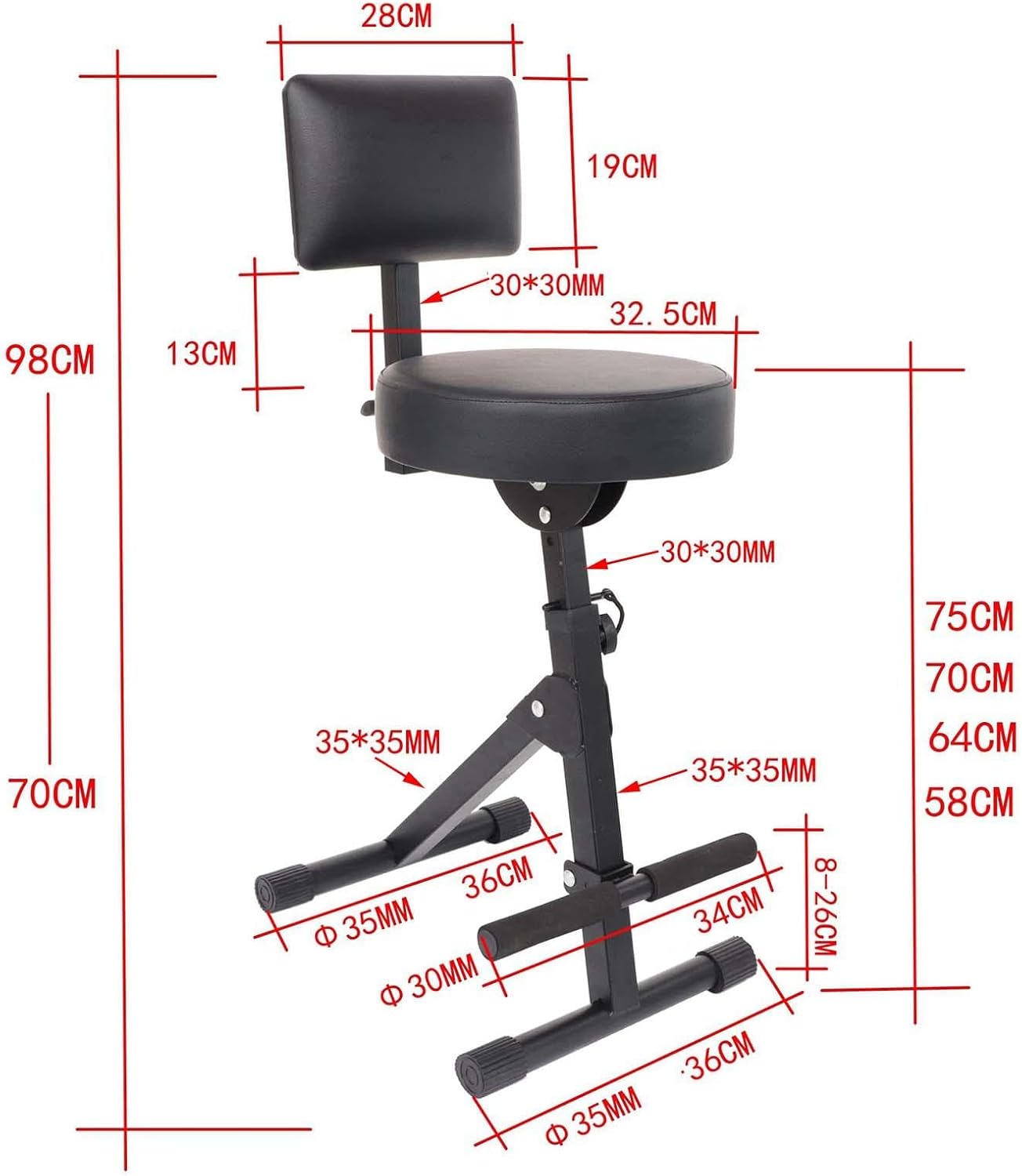 Guitar Chair Guitar Seat Drum Chair Guitar Stool for Bass Guitar Guzheng Guitarist Drum
