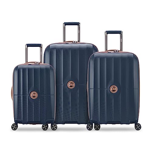 DELSEY Paris St. Tropez Hardside Expandable Luggage with Spinner Wheels, Black, Carry-on 21 Inch