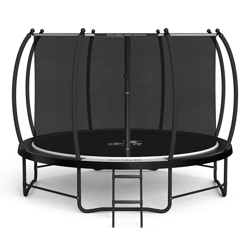 BCAN 8FT 10FT 12FT 14FT 15FT 16FT Recreational Trampoline with Enclosure for Kids Adults, ASTM Approved, Outdoor Trampolines with Ladder for Kids