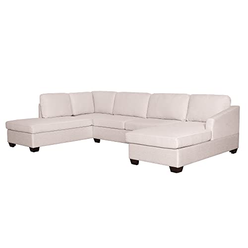 Modern Large U-Shape Sectional Sofa, Double Extra Wide Chaise Lounge Couch, Beige Sofas & Couches for Living Room