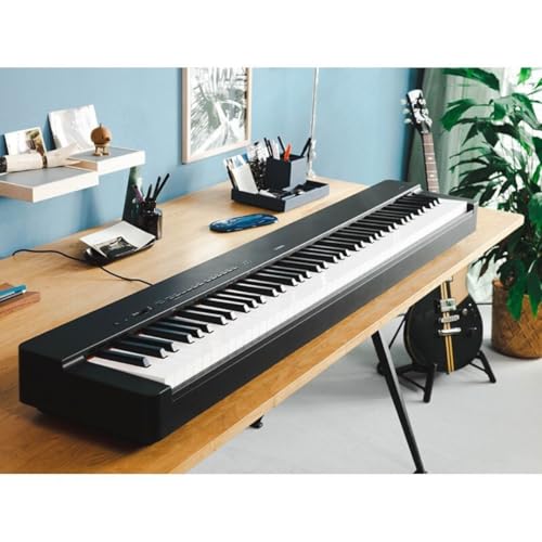 Yamaha 88-Key Weighted Portable Digital Piano Keyboard with Music Rest, Sustain Foot Switch, Built-in Speakers, USB Connectivity, Black (P45B)