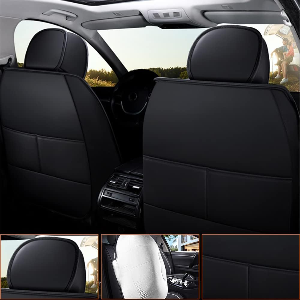 YORKNEIC Seat Cover Custom Fit for Mazda cx-5 2013-2022 Front Seats Leather Seat Protector Airbag Compatible Automotive Vehicle Cushion Cover for Mazda cx-5 Comfortable Black 2 PCs