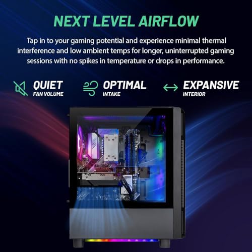 Skytech Nebula Gaming PC Desktop, Ryzen 5 5600 3.5 Ghz (4.4GHz Turbo Boost), NVIDIA RTX 3050 6GB GDDR6, 1TB SSD, 16GB DDR4 RAM 3200, 650W Gold PSU, Wi-Fi, Win 11 Home