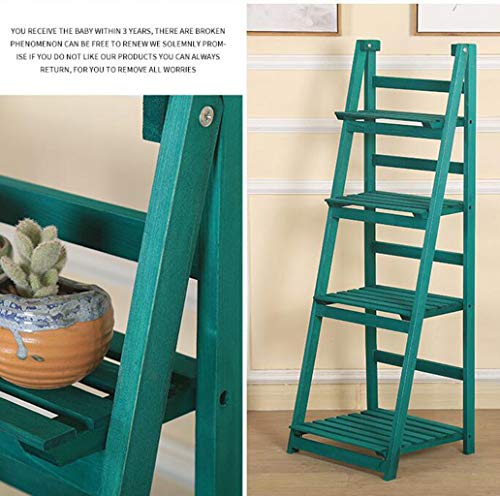 Plant Display Stand Flower Potted Rack Storage Shelves Bonsai Shelf Herb Pot Holder 4 Tier Wooden Folding Multifunctional for Indoor Garden Outdoor