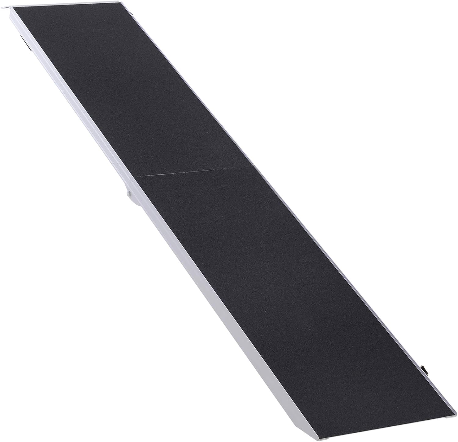 PawHut 96" Portable Bi-Fold Folding Vehicle Pet Ramp for Large Dog or Animals with Safety Lock & Convenient Carry Handle
