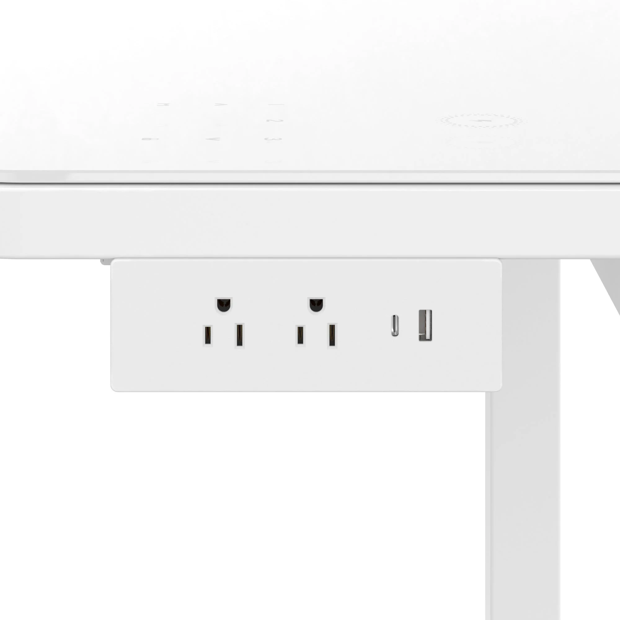 Glass Tabletop standing desk - White