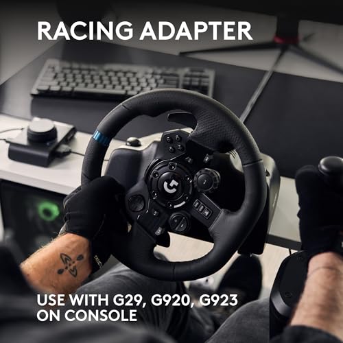 Logitech G29 Driving Force Racing Wheel and Floor Pedals, Real Force Feedback, Stainless Steel Paddle Shifters, Leather Steering Wheel Cover for PS5, PS4, PC, Mac - Black