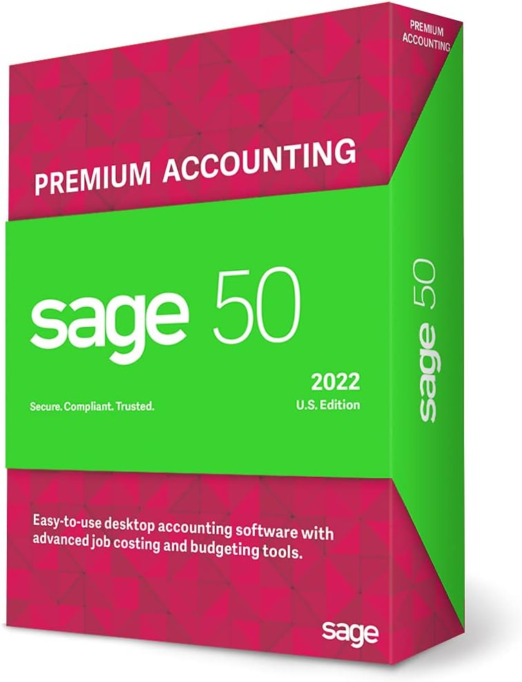 Sage 50 Premium Accounting 2022 U.S. 1-User Small Business Accounting Software [PC Download]