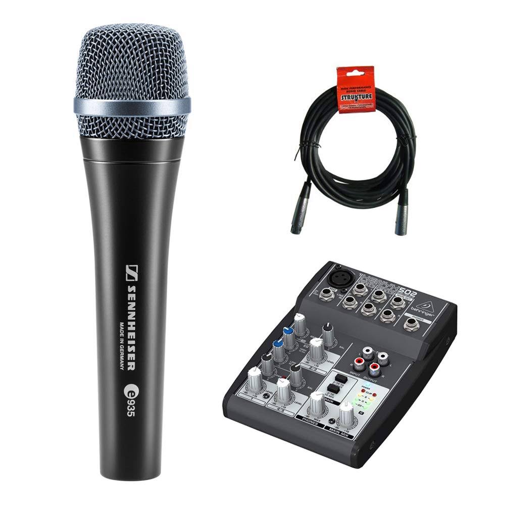 Sennheiser e935 Handheld Dynamic Microphone w/ Xenyx Audio Mixer u0026 XLR Cable