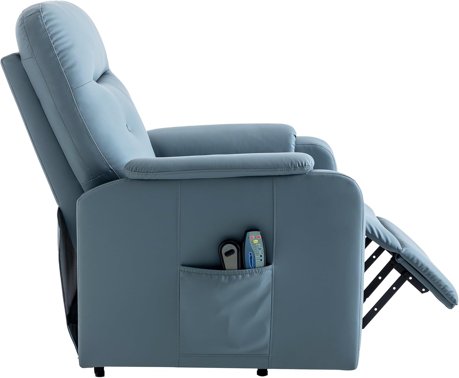 Power Lift Chair for Elderly, Home Theater Seating Lazy Boy Reclinerchair with Adjustable Heated Massage, Heavy Duty Electric Recliner with Side Pockets, for Adults and Seniors, F-Blue