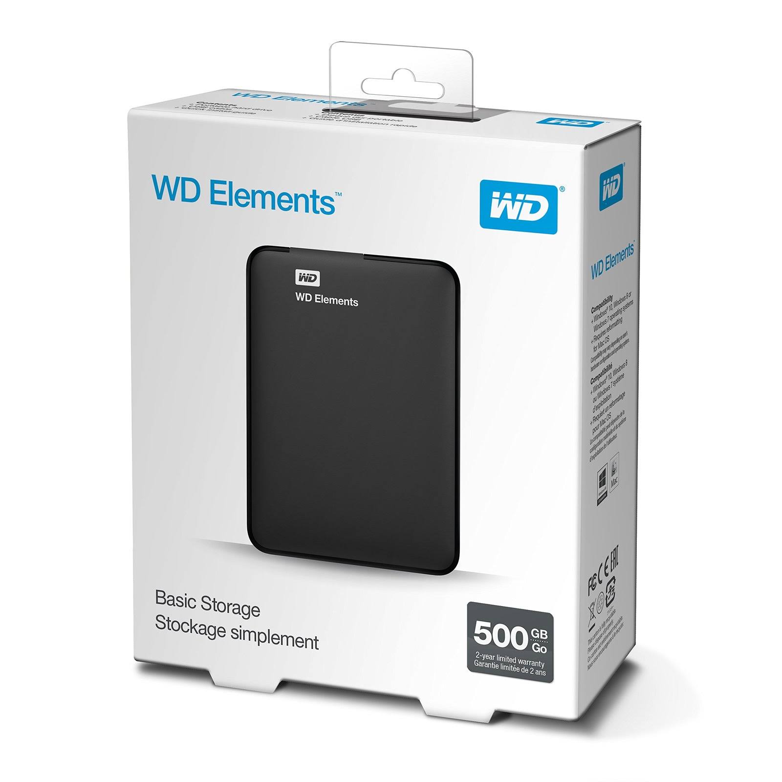 WD 500GB Elements Portable USB 3.0 Hard Drive
