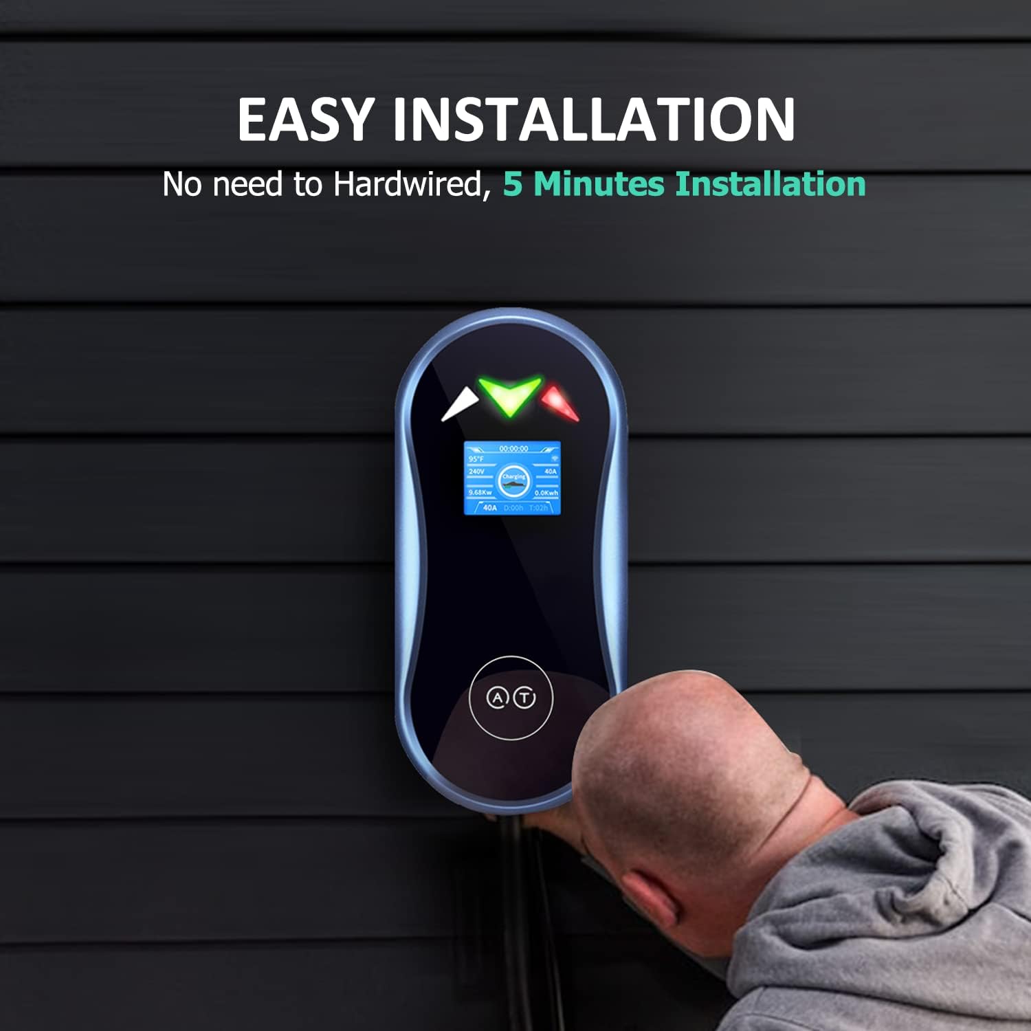 Level 2 EV Charger with WiFi, 16/25/32/40 Amp Smart Electric Vehicle Charger, ETL Certified, Indoor/Outdoor Charging Station with NEMA 14-50P, 25-Foot Cable