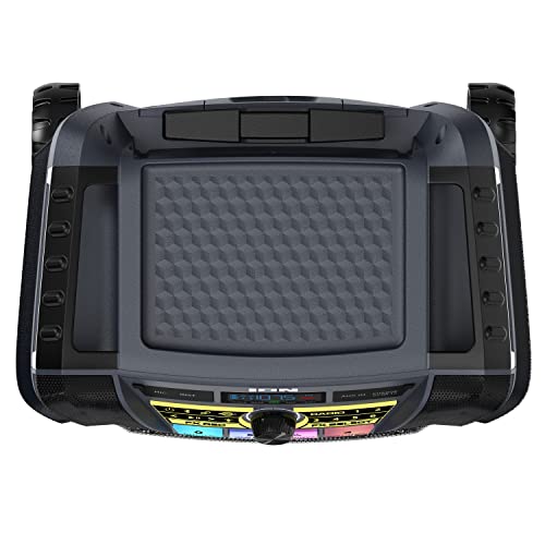 ION Block Rocker - Portable Bluetooth Outdoor Party Speaker with Karaoke Microphone, Battery, 4 Speakers, Radio, USB Port, App, Water-Resistant, 120W