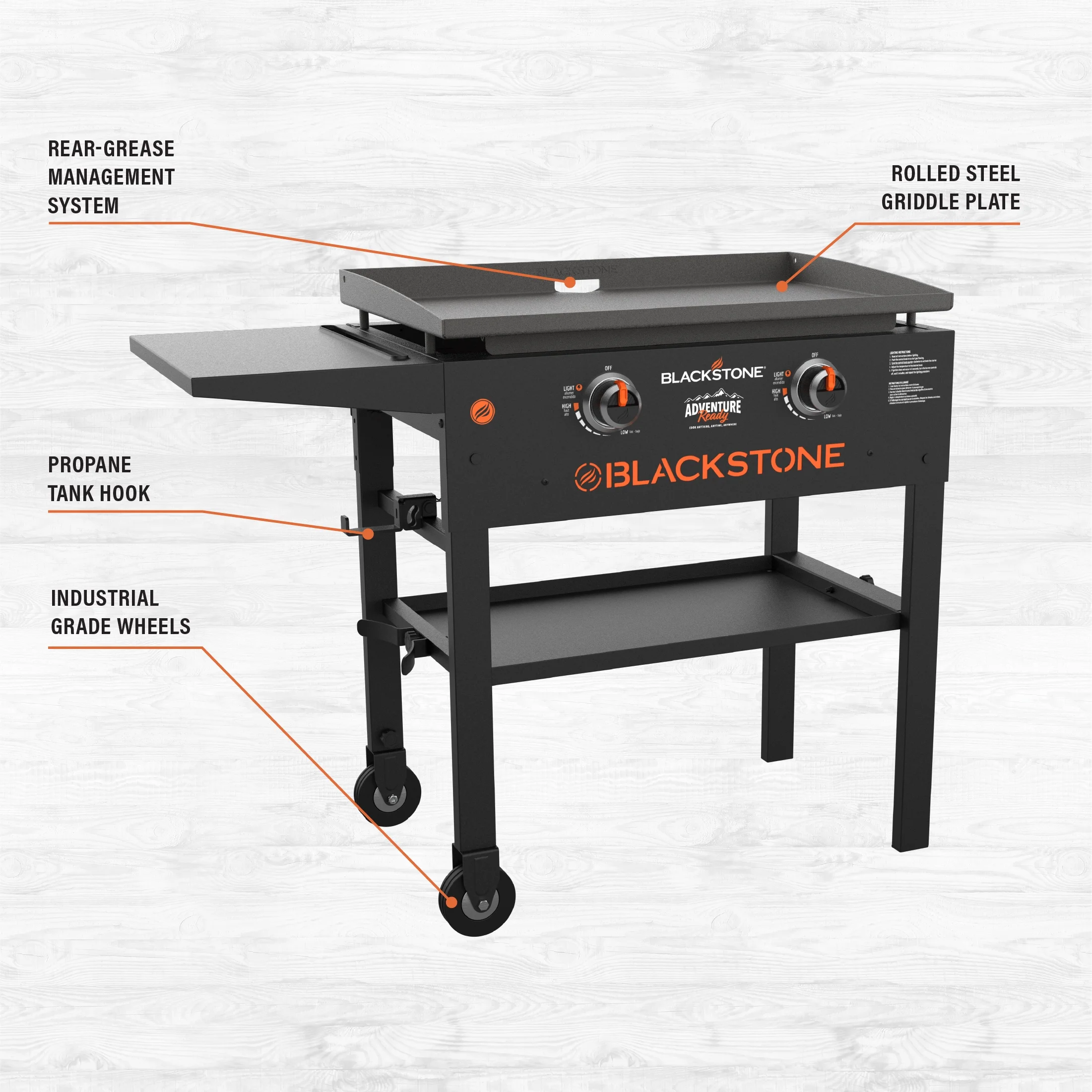 Blackstone Adventure Ready 2-Burner 28" Propane Griddle with Foldable Locking Legs