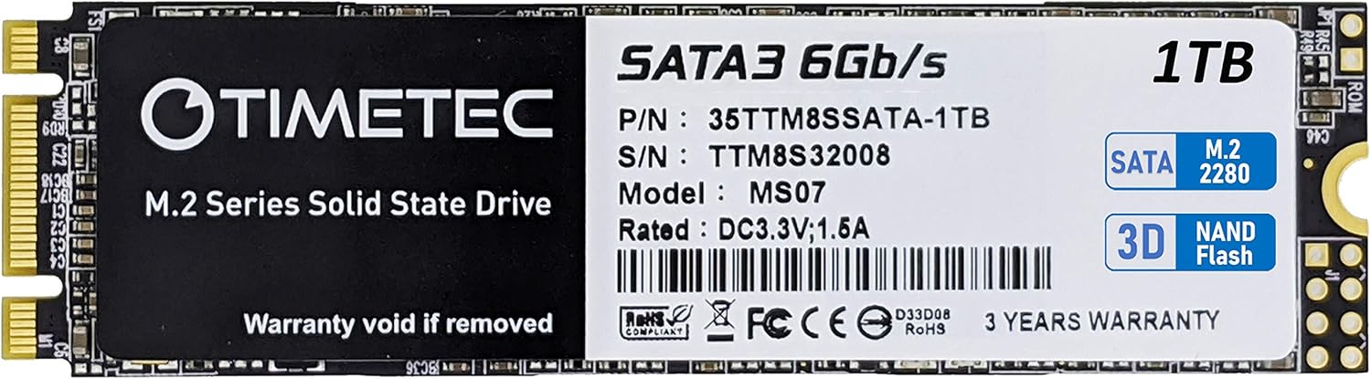 Timetec 2TB SSD 3D NAND SATA III 6Gb/s 2.5 Inch 7mm (0.28) Read Speed Up to 550 MB/s SLC Cache Performance Boost Internal Solid State Drive for PC Computer Desktop and Laptop (2TB)