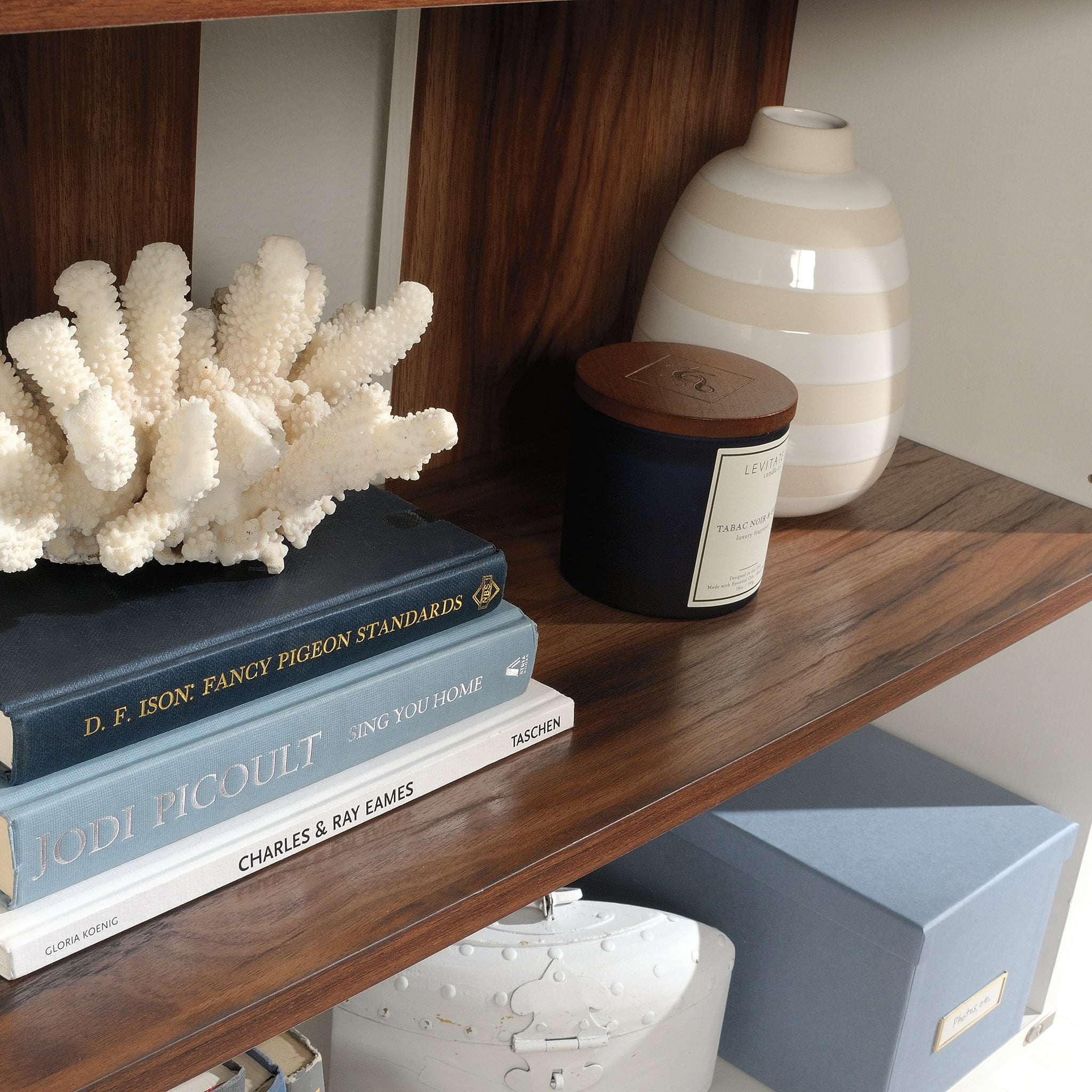 Sauder Vista Key Engineered Wood 3-Shelf Bookcase in Pearl Oak