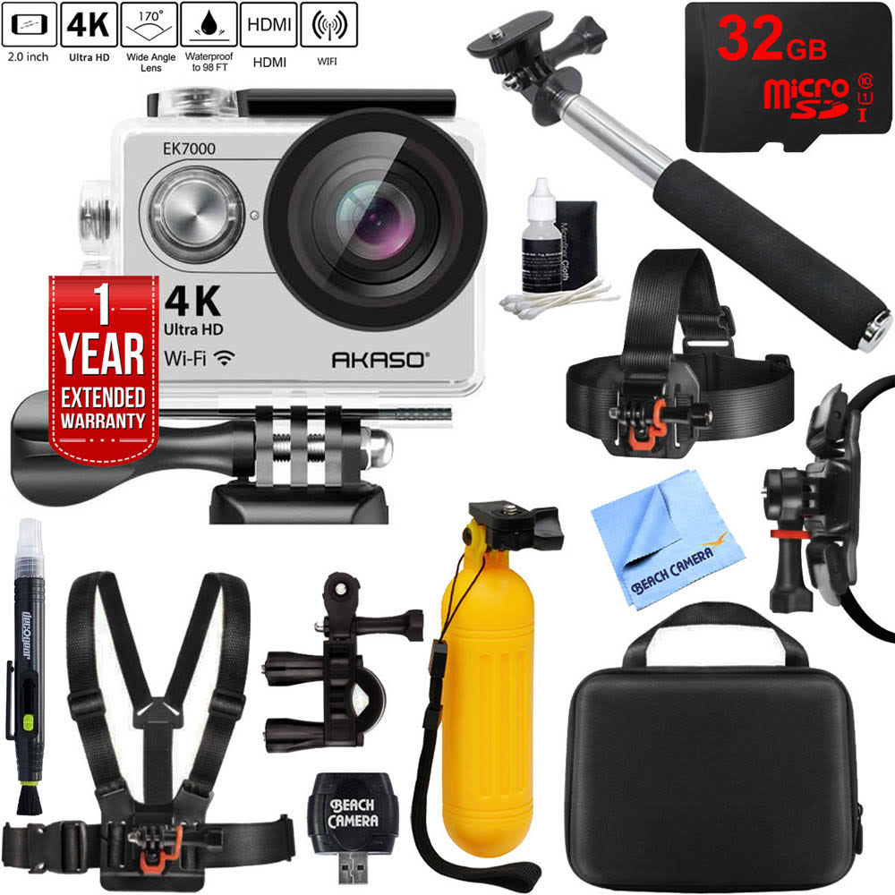 Akaso Ultra HD 4K 170 Degree Wide Waterproof Sports Action Camera 32GB Mount Kit