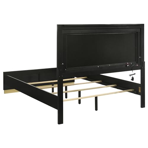 Coaster Caraway 4-Piece Queen Bedroom Set with LED Headboard Black and Grey