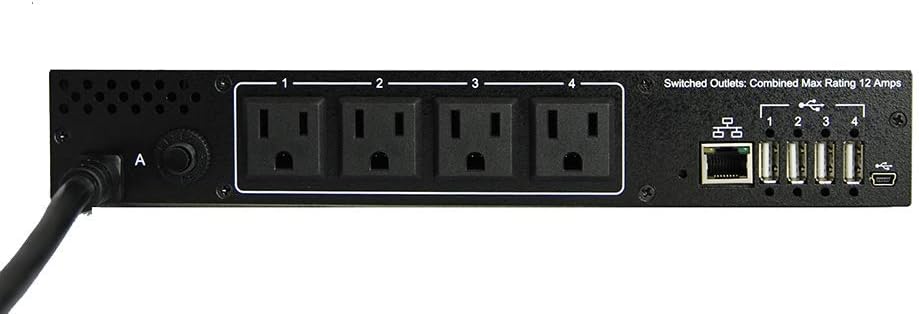 Dataprobe iBoot-PDU4-N15 // 4 Outlet Managed PDU, 115VAC/15A, 1U Rackmount, Sophisticated Automation, Cloud Manageable, Environmental Monitoring, Wide Temperature Range