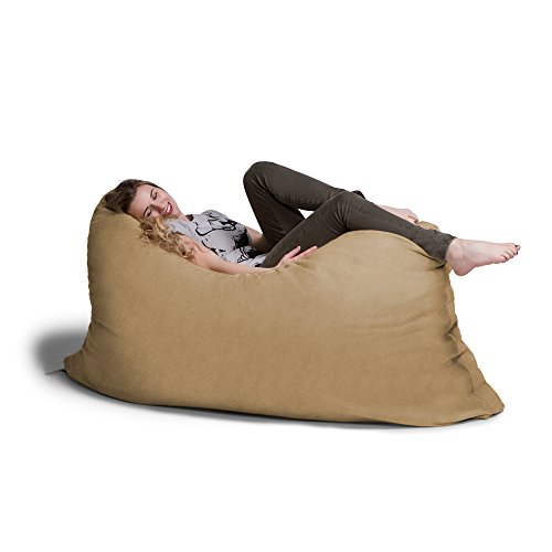 Jaxx Pillow Saxx 5.5-Foot - Huge Bean Bag Floor Pillow and Lounger, Chocolate