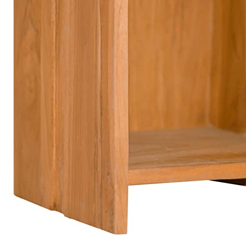 Bookcases & Standing Shelves Bookshelf 11.8"x11.8"x43.3" Solid Wood Teak,Sturdy Teak Bookshelf with 2 Shelves for Books, Magazines, and Decor Furniture for Home Office