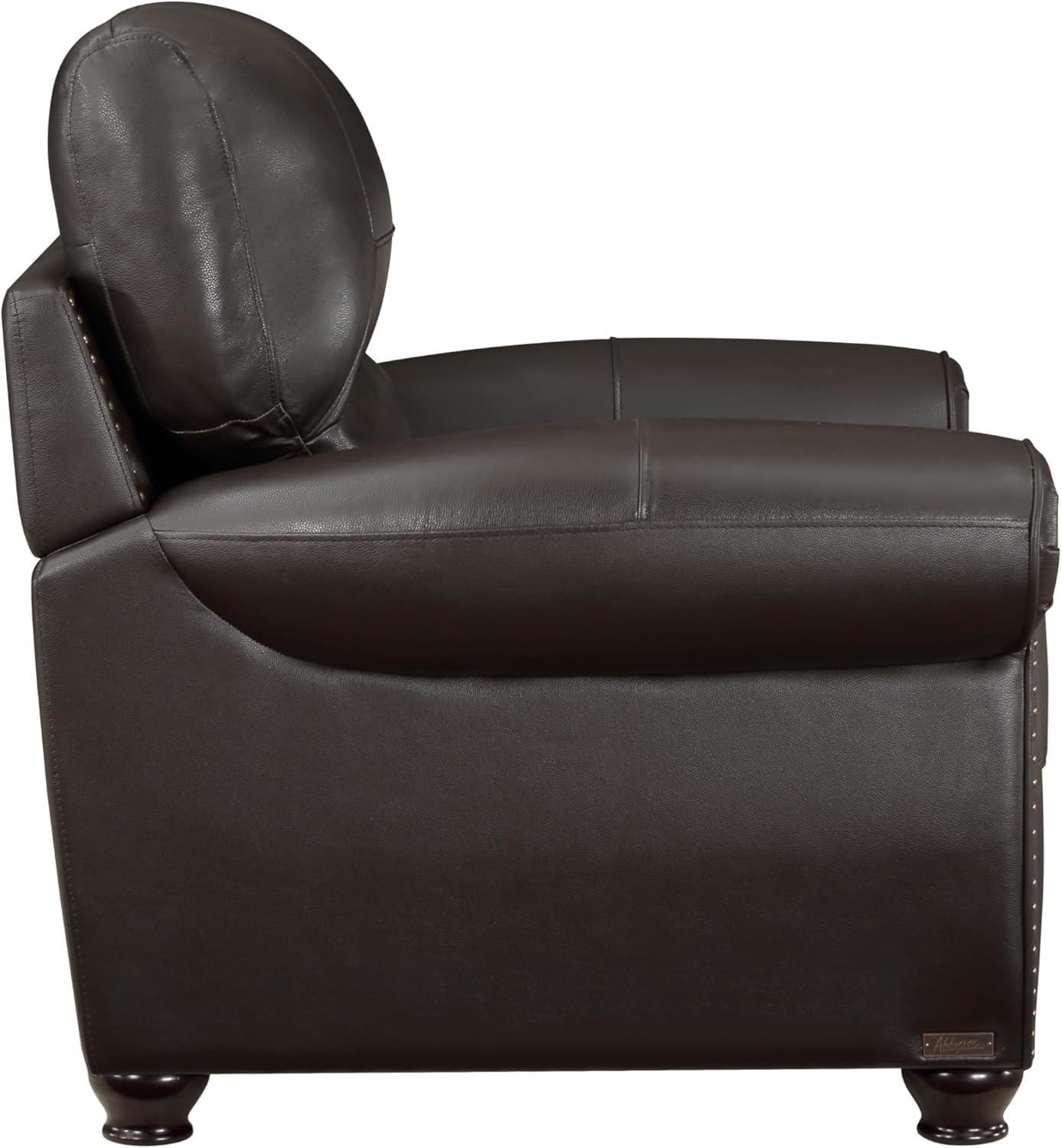 Traditional Living Room 3pc Sofa Set Brown Leather Plush Sofa Loveseat Chair