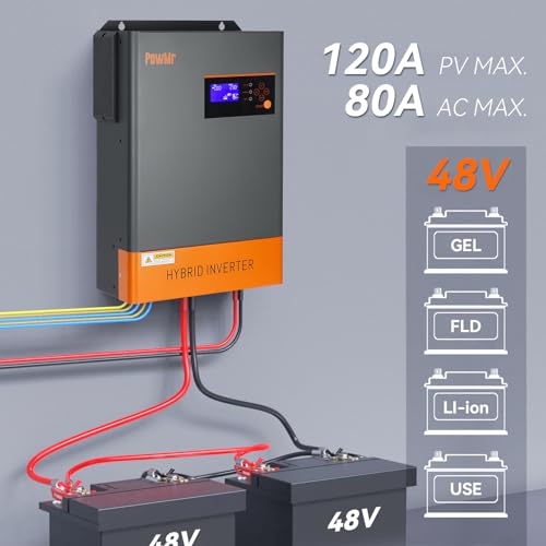 Solar Inverter 5000W 48V Off Grid Inverter 120VAC Pure Sine Wave Inverter Charger 48v Solar Inverter with MPPT Charger 5000W Inverter for Home, RV, Truck, Off-Grid,Lead-Acid/Lithium