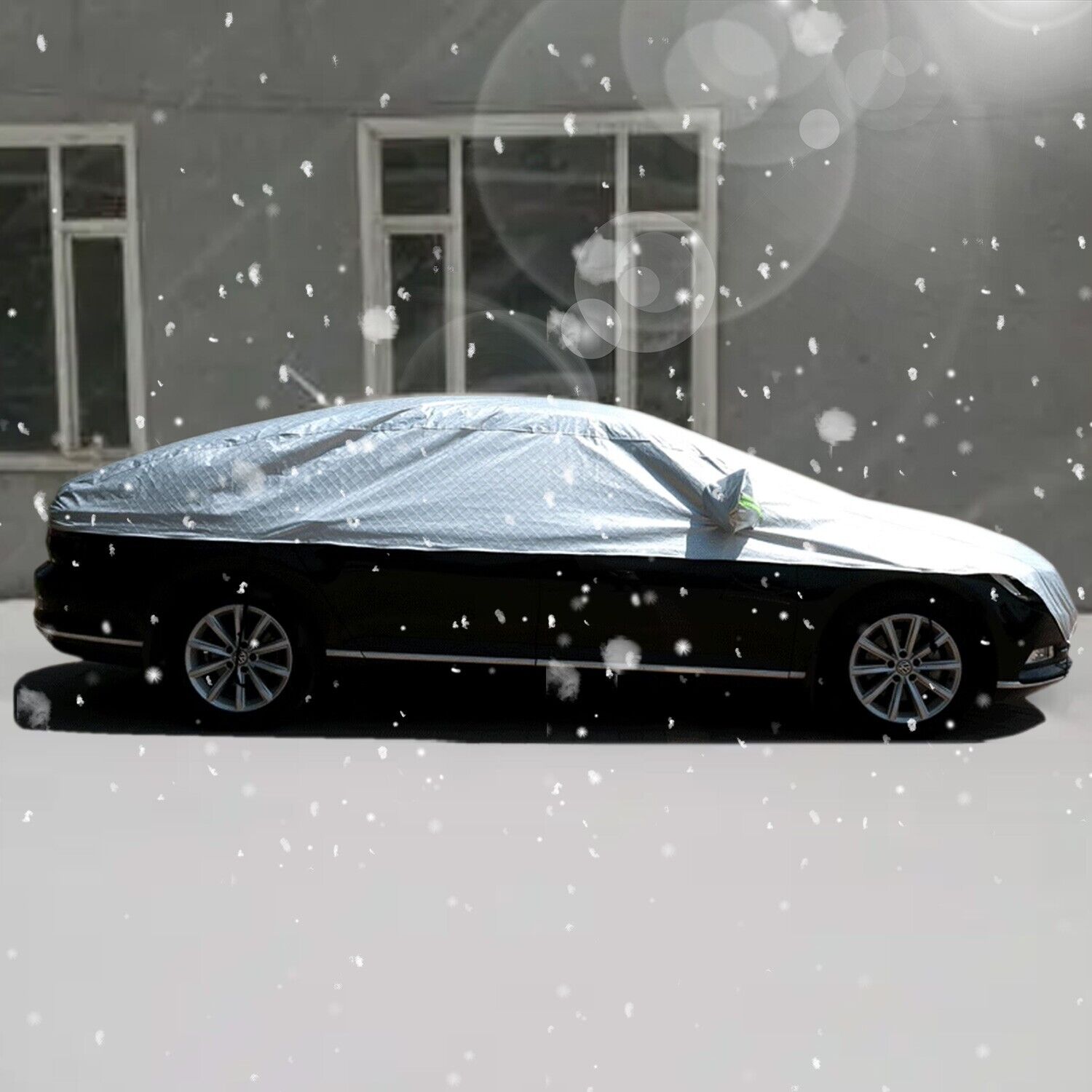 Car Windshield & Roof Snow Cover Thicken Winter Ice Frost Guard Half Car Cover