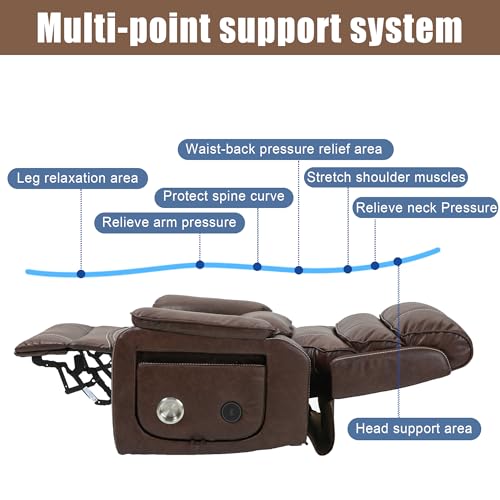 Power Lift Chair Lay Flat Recliner Infinite Position Electric Dual Motor Stand Up Lift Chair with Massage and Heat for Adults,Heavy Duty Recliners with 2 Remote Controls and Two Cup Holders
